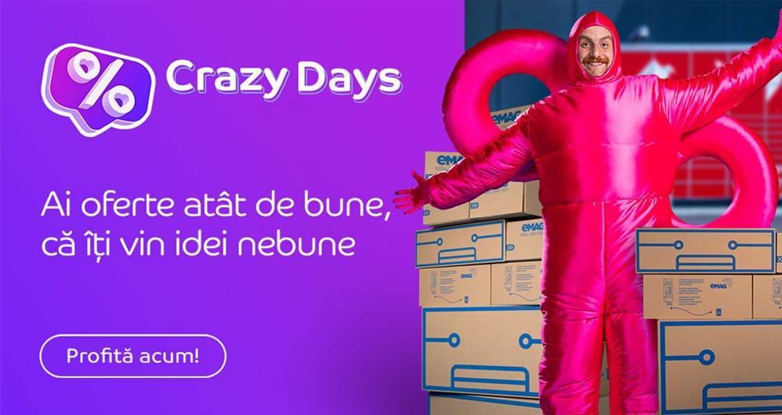 eMAG Crazy Days – Ofertă Explozivă cu Reduceri și Cupoane Exclusive!